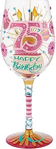 Lolita Happy 75TH Birthday Wine Glass