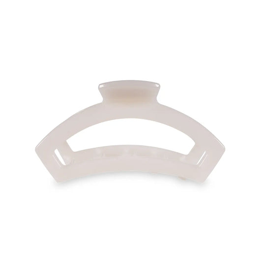 TELETIES Medium Open Hair Clip - Coconut White