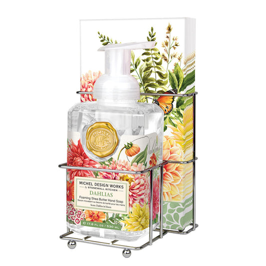 Michel Design Works Dahlias Foaming Soap and Napkin Set