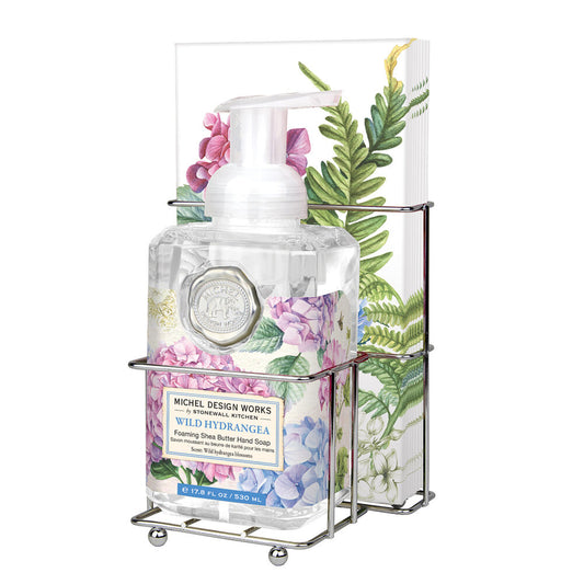 Michel Design Works Wild Hydrangea Foaming Soap and Napkin Set