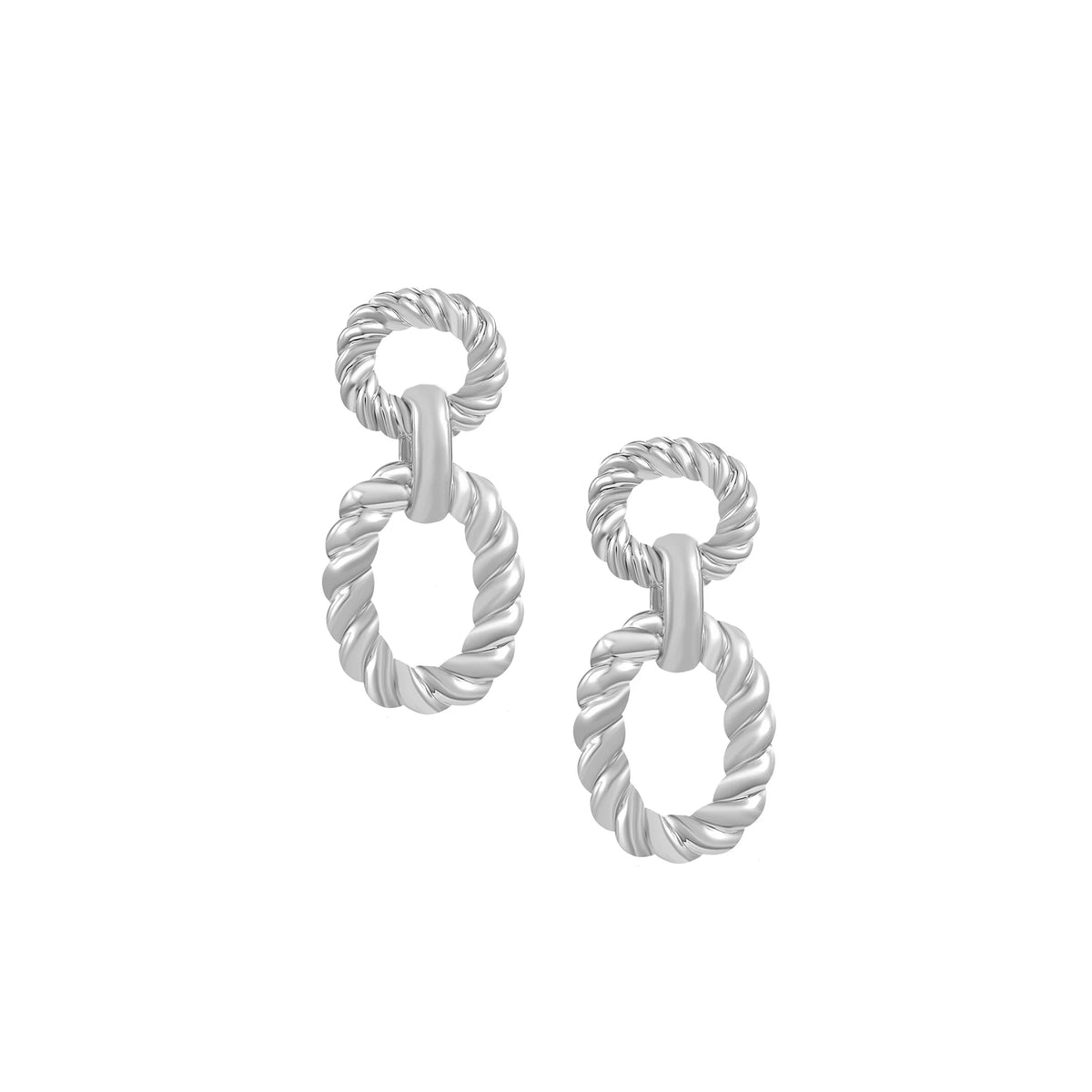 Natalie Wood Designs Heirloom Link Earrings in Silver