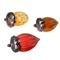 Glass Acorns set of 3