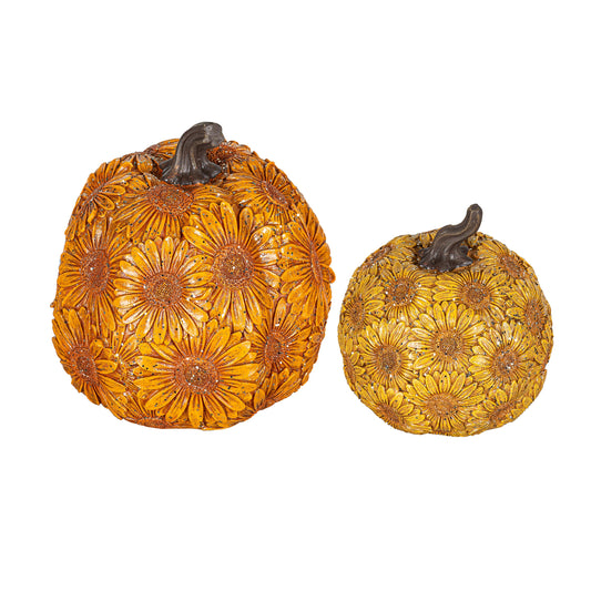Evergreen Sunflower Pumpkin Resin Table Décor