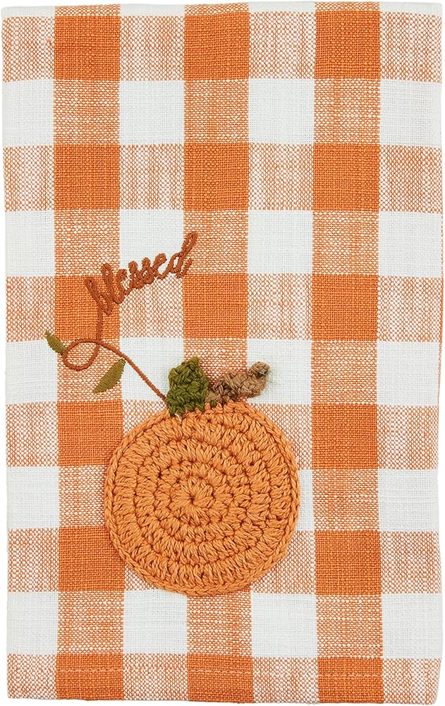 Mud Pie Blessed Crochet Pumpkin Towel