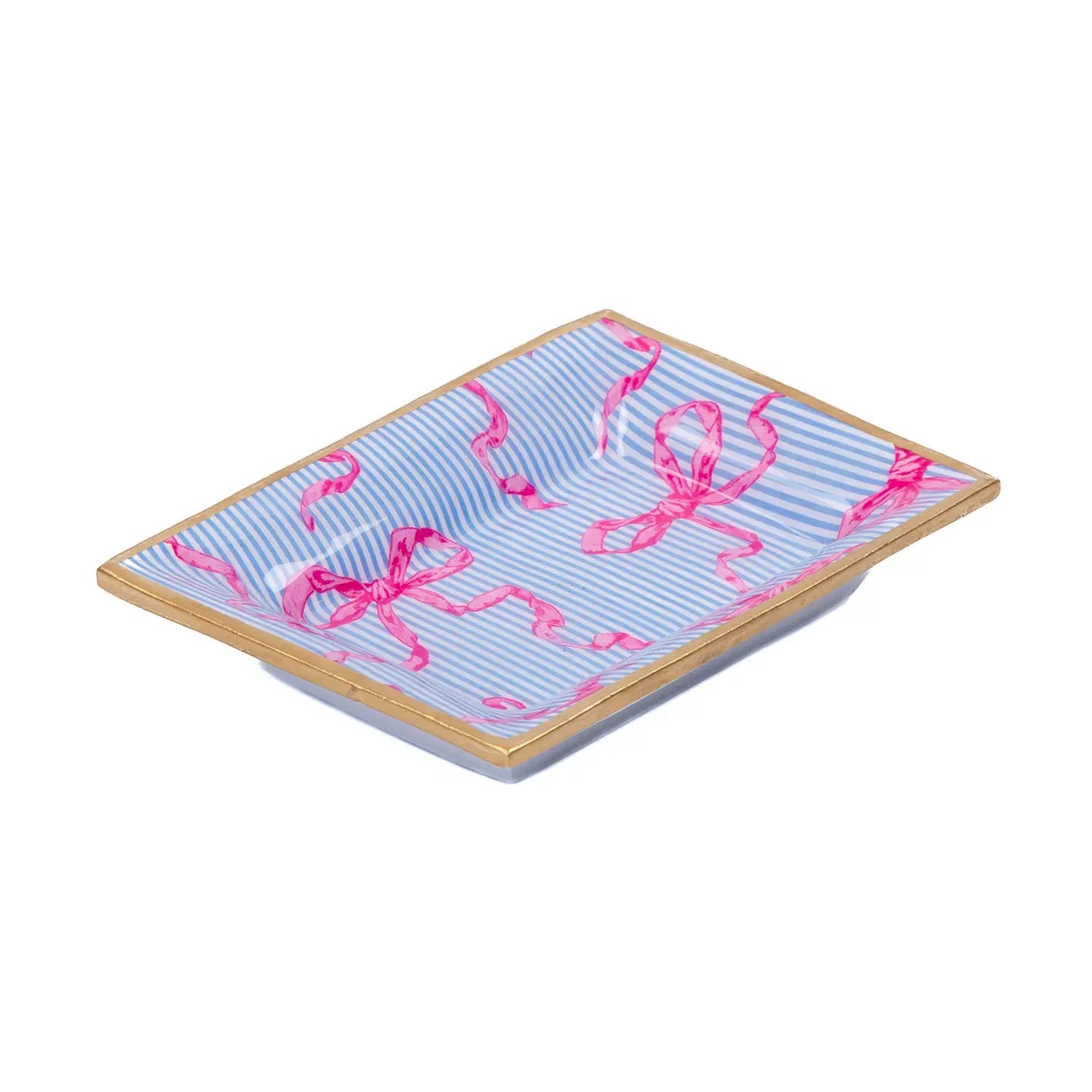 Jaye's Studio Ribbons of Hope Enameled Landry Tray - Blue - gg's art frames gifts