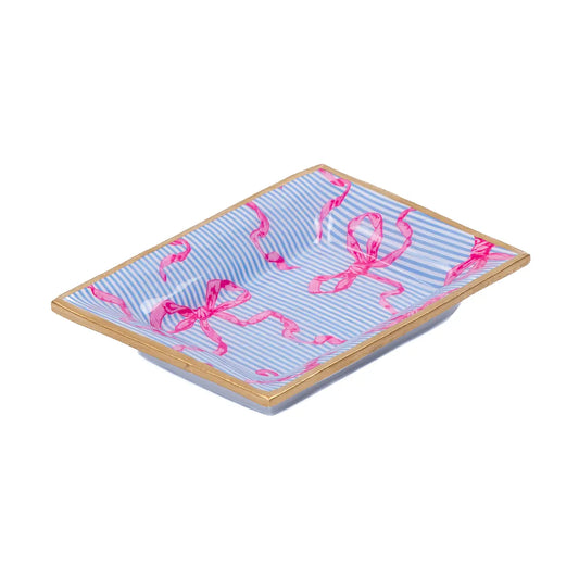 Jaye's Studio Ribbons of Hope Enameled Landry Tray - Blue - gg's art frames gifts