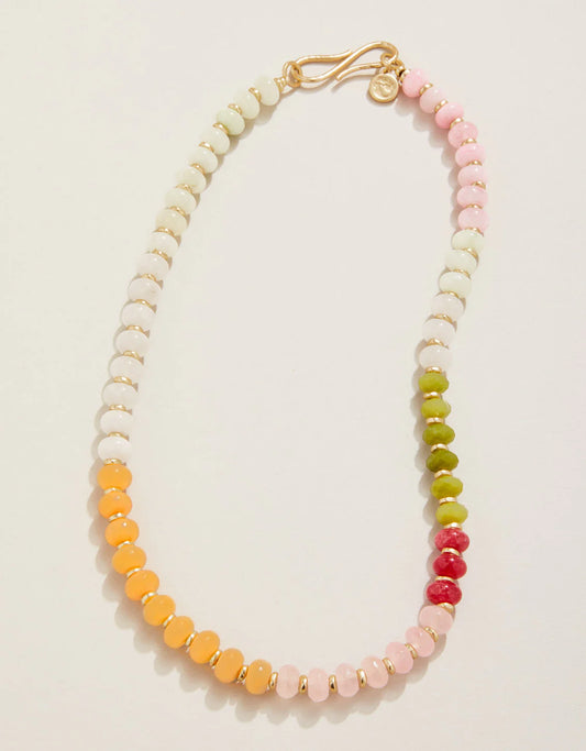 Spartina 449 Oval Sawyer Stone Necklace 17" Pink/Green