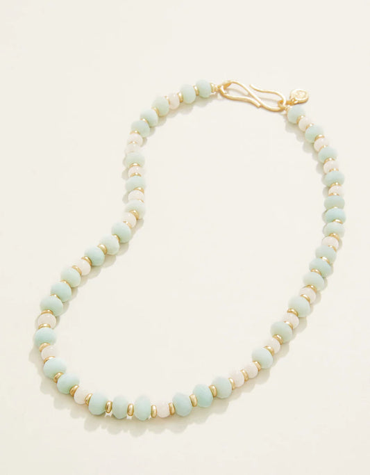 Spartina 449 Sawyer Stone Necklace 17" Seafoam/White