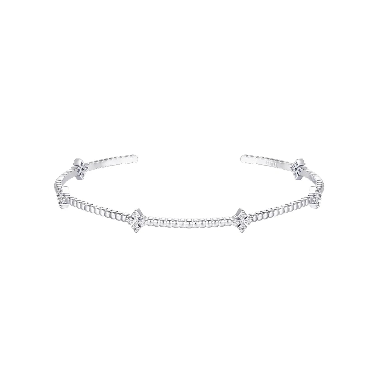 Natalie Wood Designs Radiant Cross Station Mini Cuff Bracelet Silver