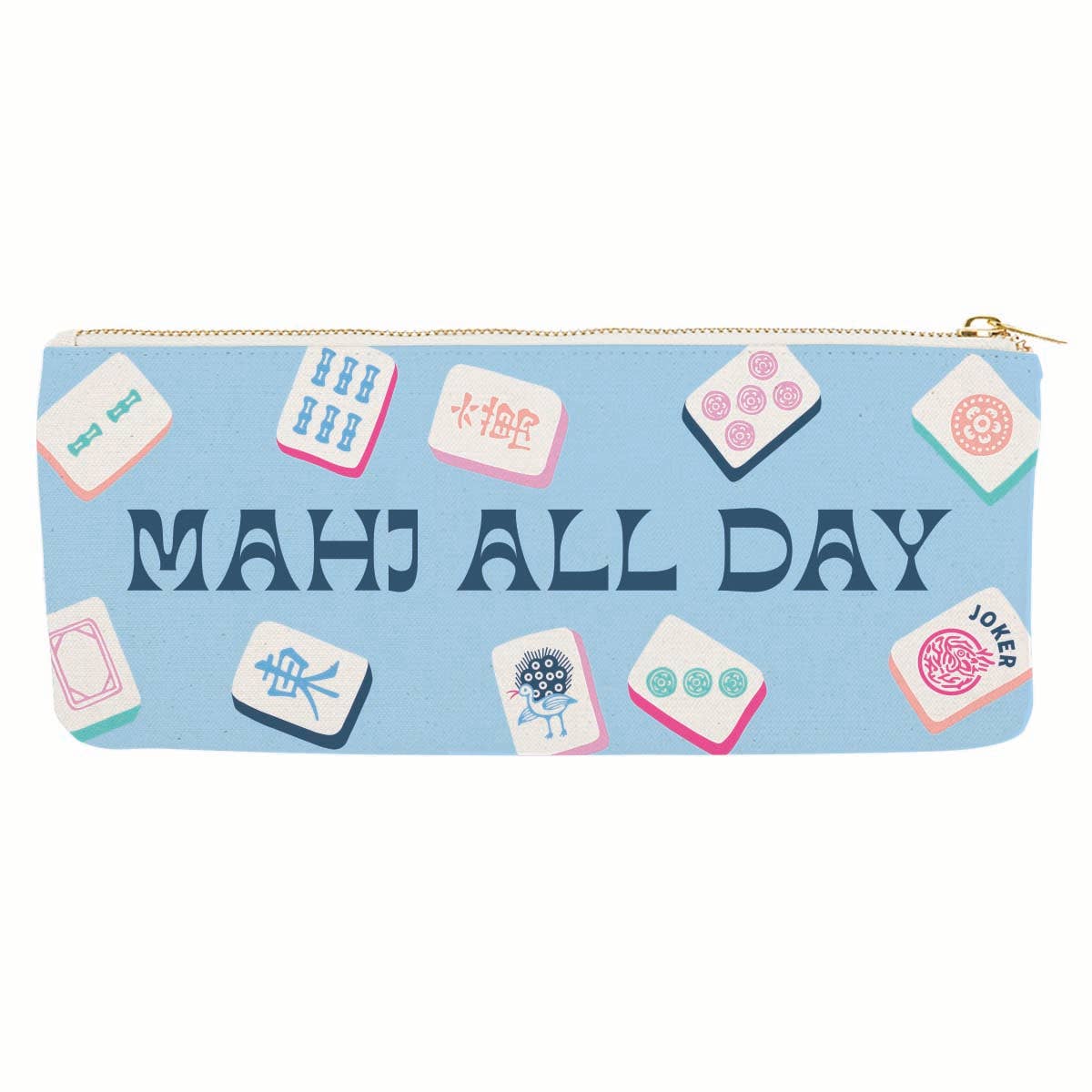 Soiree Sisters Mahj All Day Mahjong Zipper Canvas Tile Pouch