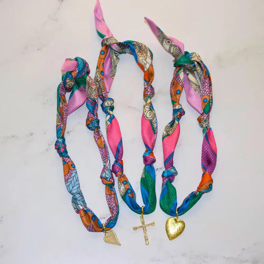 Deep South Originals Scarf Necklace ~ Multi Color Pattern