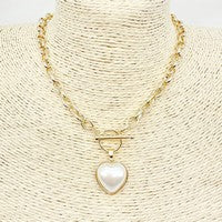 Meghan Browne Axel Gold Pearl Heart Necklace