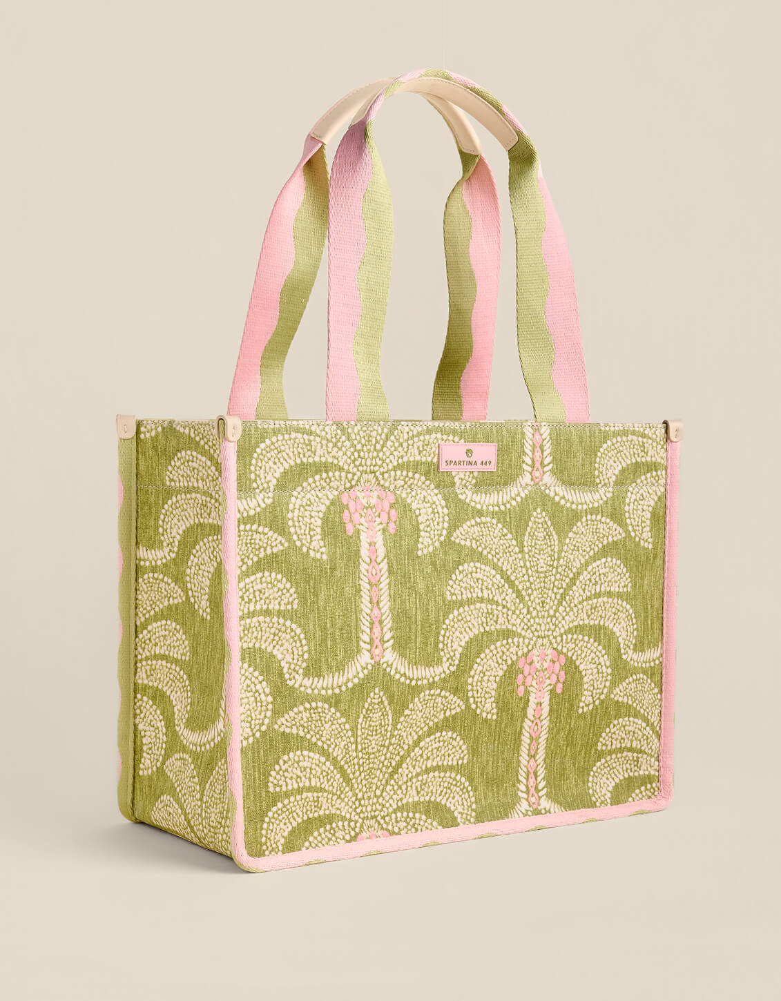 Spartina 449 Trim Tote Castillo Green Palms