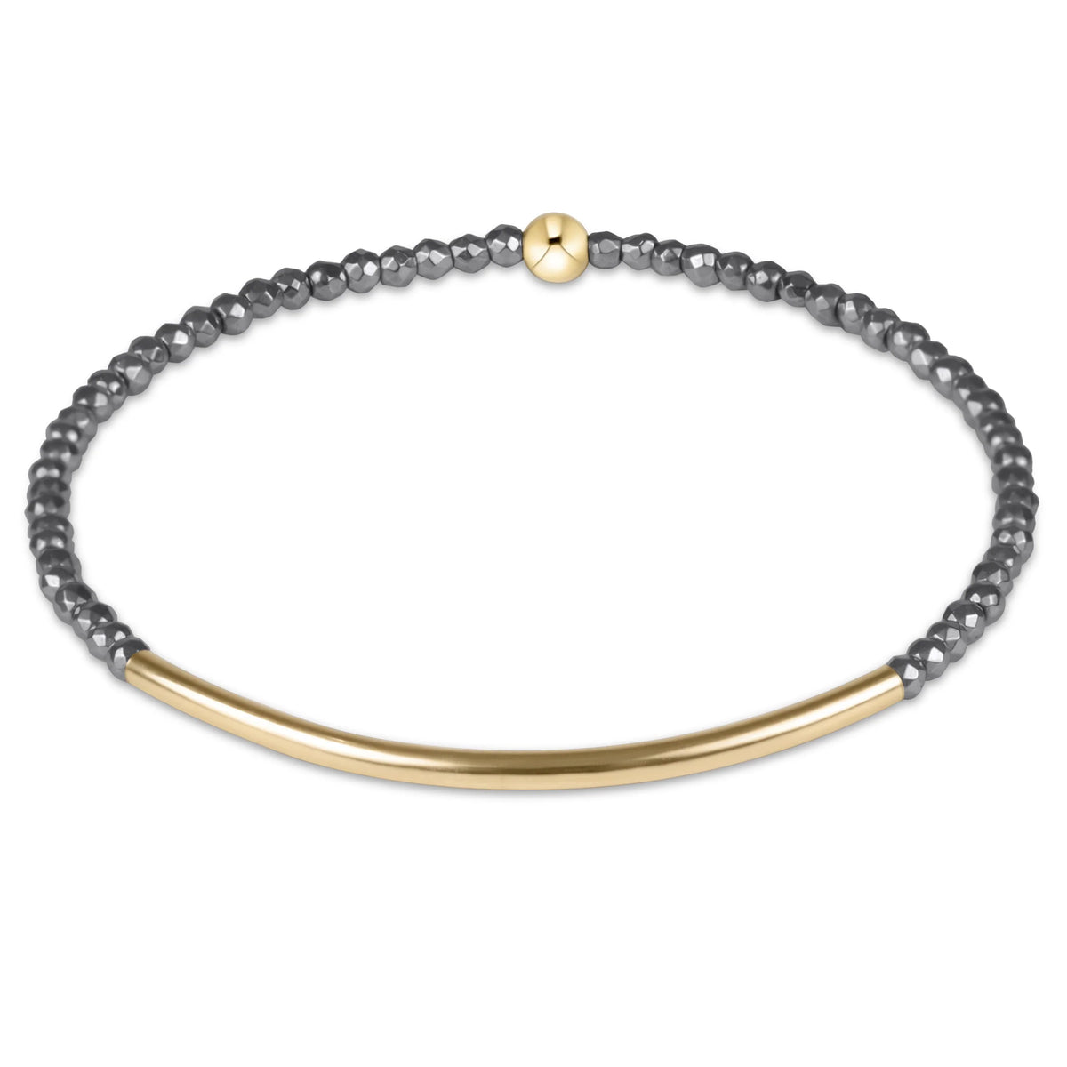 Enewton Bliss Bar Gold 2mm Faceted Silver Hematite Bracelet