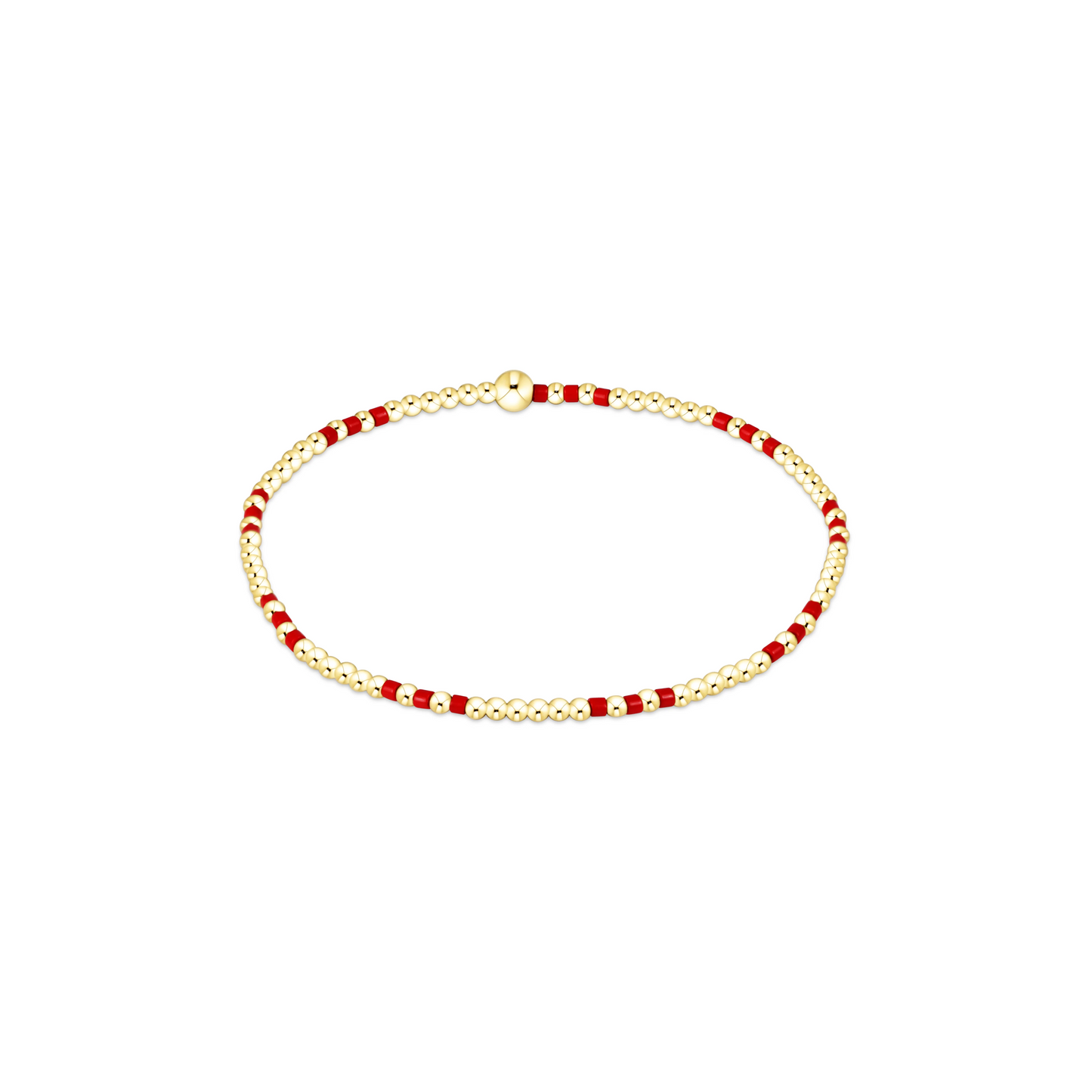 Enewton Gameday Hope Sincerity Pattern 2mm Bead Bracelet - Bright Red