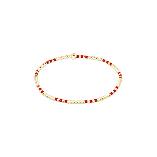 Enewton Gameday Hope Sincerity Pattern 2mm Bead Bracelet - Bright Red
