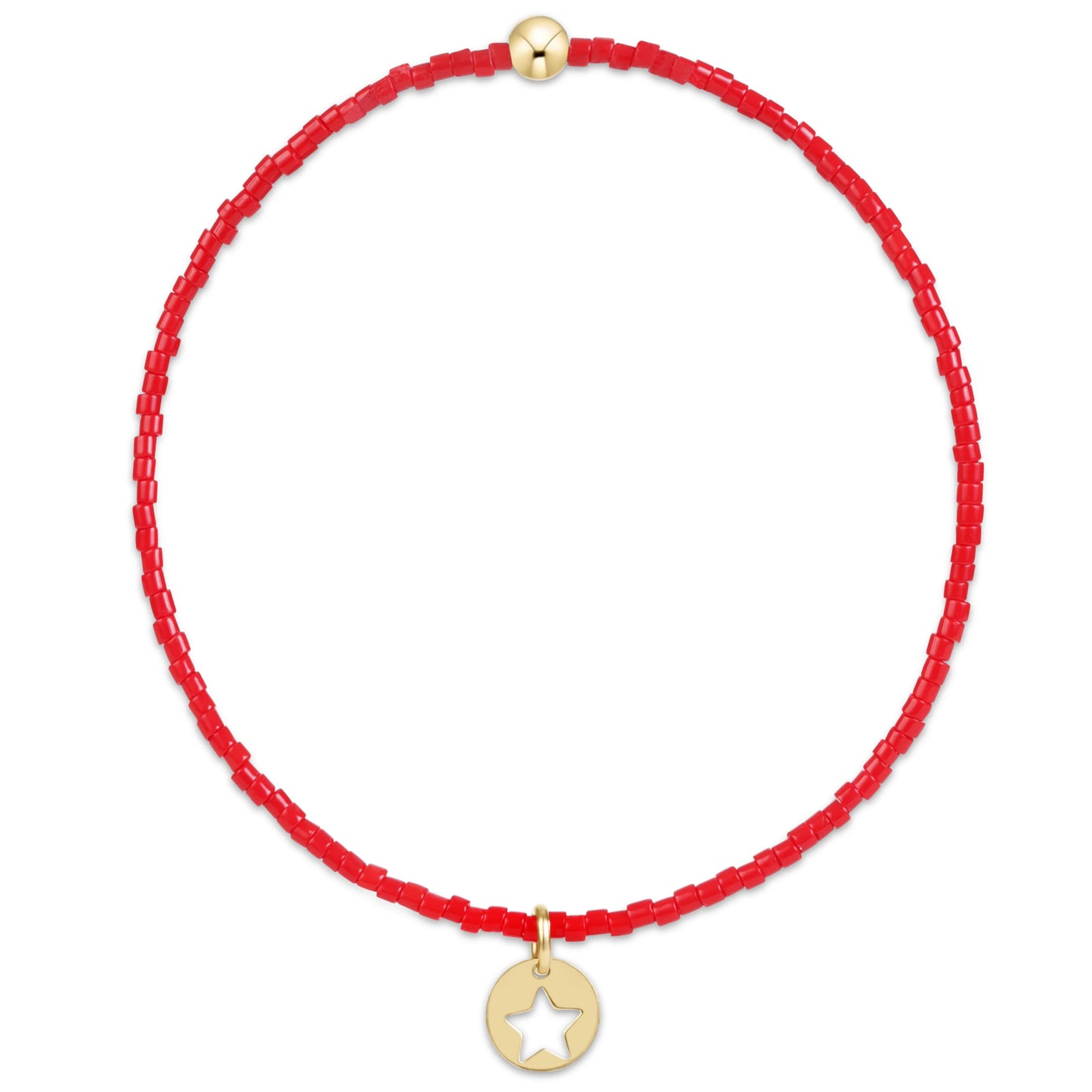 Enewton Hope Classic Bracelet - Bright Red - Star Small Gold Disc
