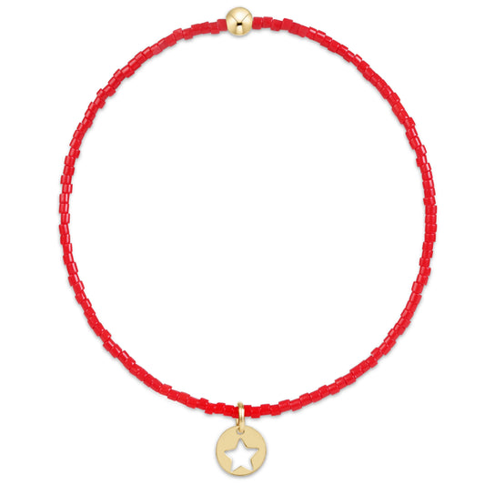 Enewton Hope Classic Bracelet - Bright Red - Star Small Gold Disc