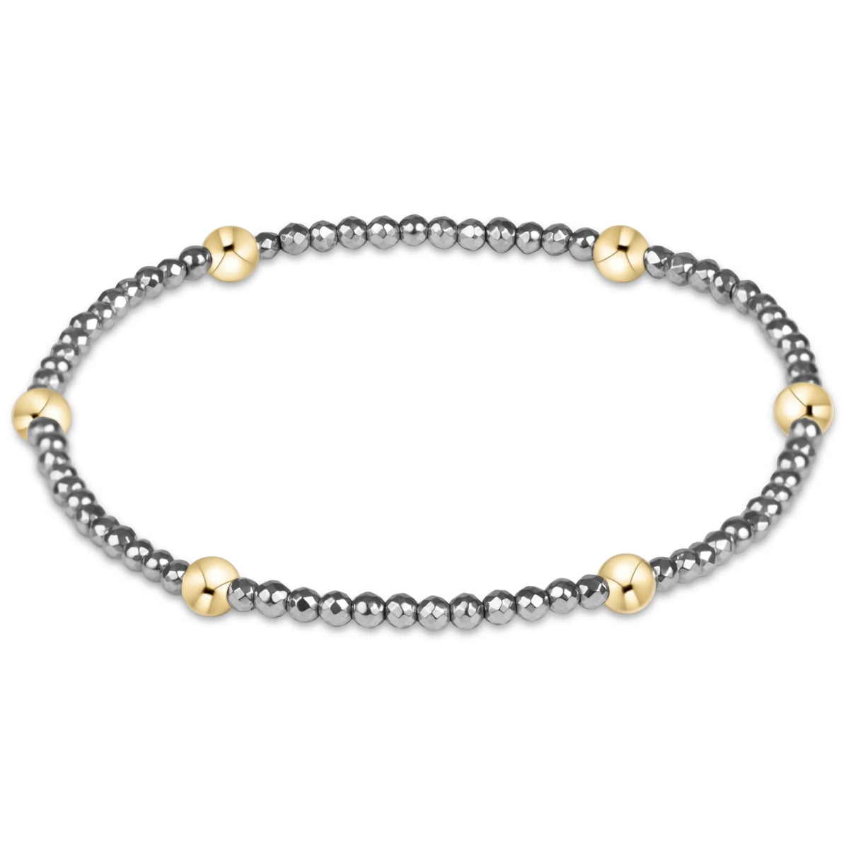 Enewton Presence Silver Faceted Hematite 2mm Bracelet