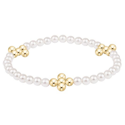 Enewton Beaded 4mm Signature Cross 4mm Pearl Bracelet