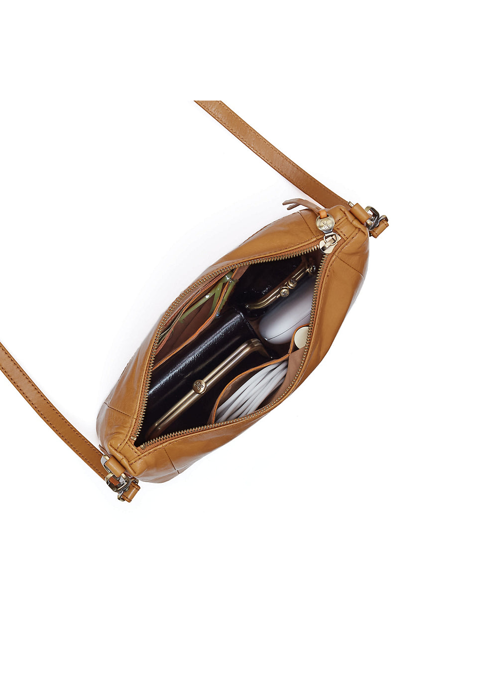 HOBO Darcy Carry-All Crossbody Natural Polished Leather