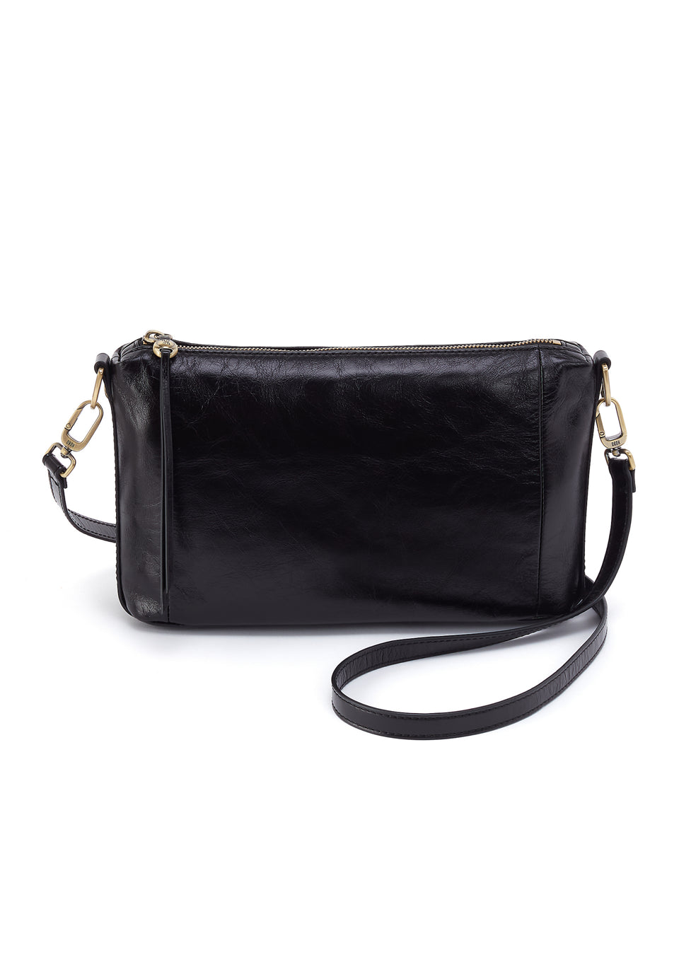 HOBO Darcy Carry-All Crossbody Black Polished Leather
