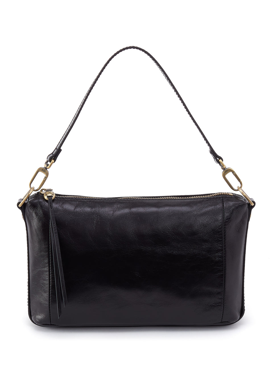 HOBO Darcy Carry-All Crossbody Black Polished Leather