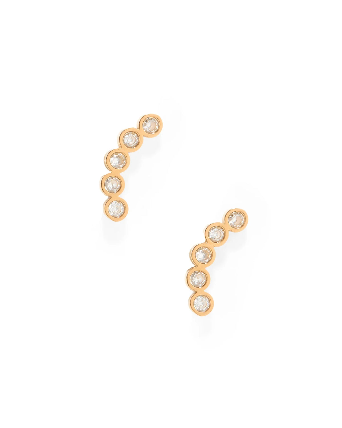 Linny Co Abigail Sparkle Gold Screw Back Stud Earrings