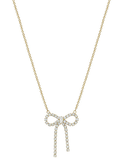 Meghan Browne Cutie Gold Bow Necklace