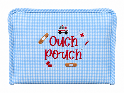 TRVL Large Roadie with "Ouch Pouch" Embroidery Gingham Mist