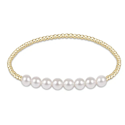 Enewton Classic Gold Beaded Bliss 2.5mm Bead Bracelet - 5mm Pearl