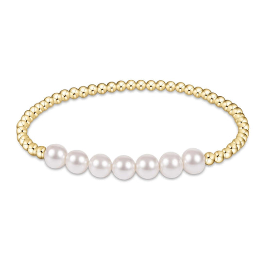 Enewton Classic Gold Beaded Bliss 3mm Bead Bracelet - 6mm Pearl