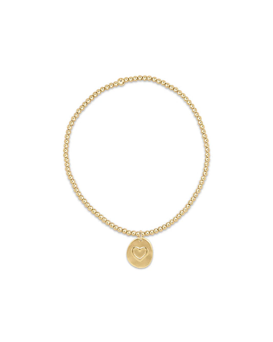 Enewton Extends - Classic Gold 2mm Bead Bracelet - Inspire Love Small Gold Charm
