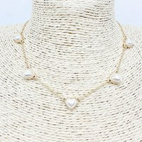 Meghan Browne Dart Gold Pearl Necklace