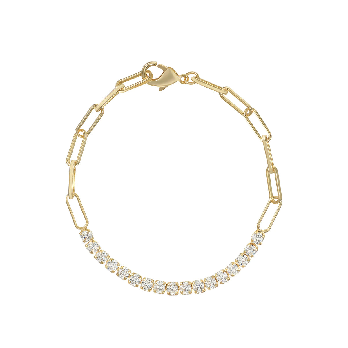 Natalie Wood Designs Legacy Paperclip Tennis Bracelet in Gold