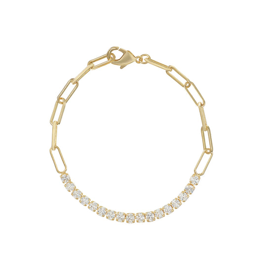 Natalie Wood Designs Legacy Paperclip Tennis Bracelet in Gold