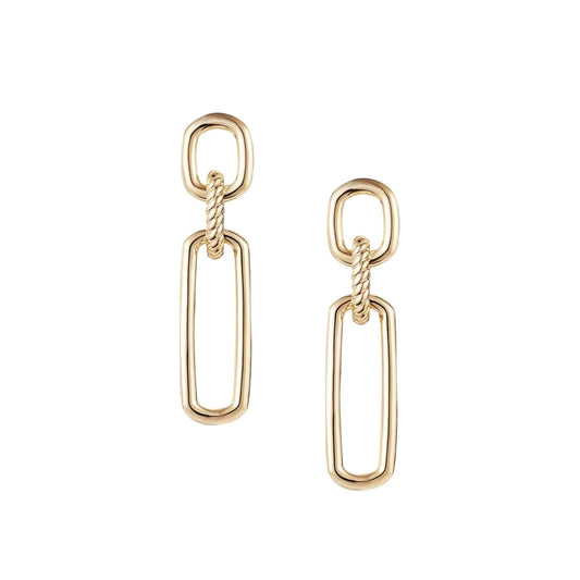 Natalie Wood Designs She's Spicy Link Statement Earrings Gold
