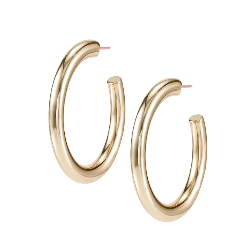Natalie Wood Designs Just Dance Hoop Earrings in Gold