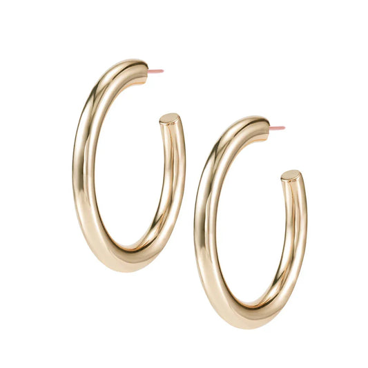 Natalie Wood Designs Just Dance Hoop Earrings in Gold