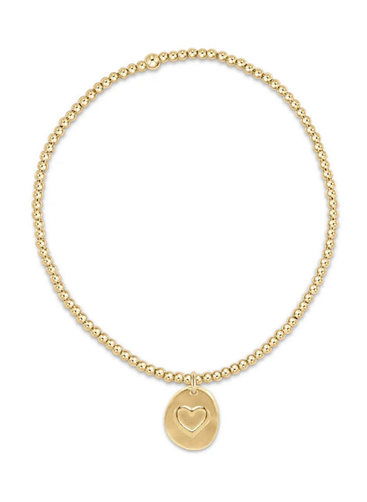 Enewton Classic Gold 2mm Bead Bracelet - Inspire Love Small Gold Charm