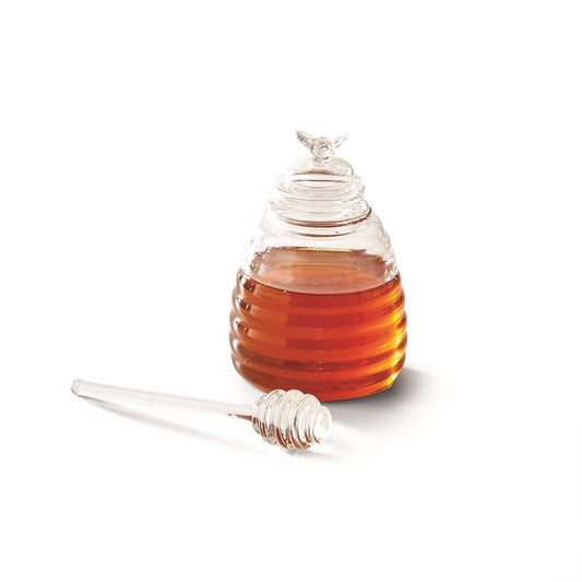 Two Company Honey Pot with Lid and Dipping Stick