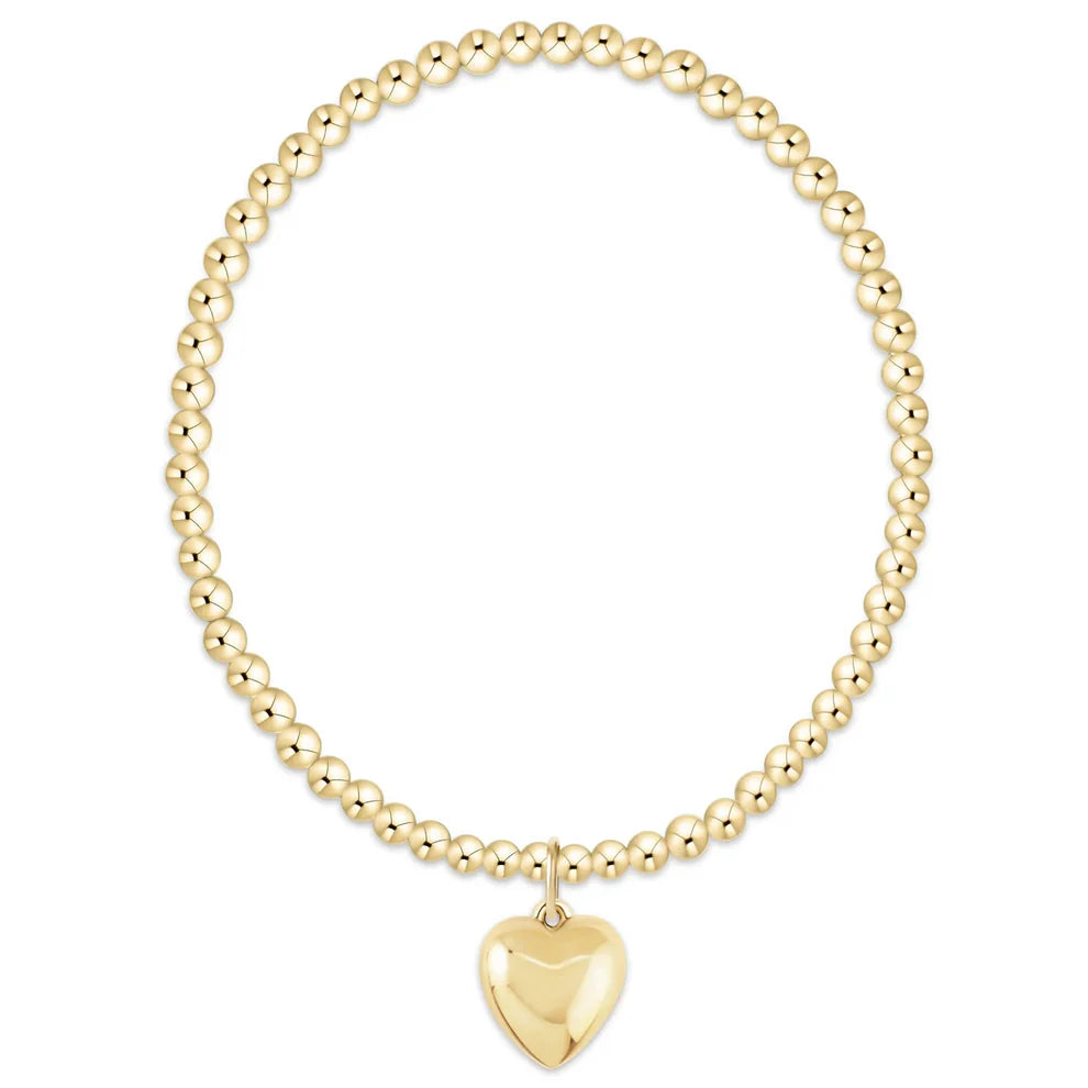 Enewton Classic Gold 3mm Bracelet - Love Plush Charm