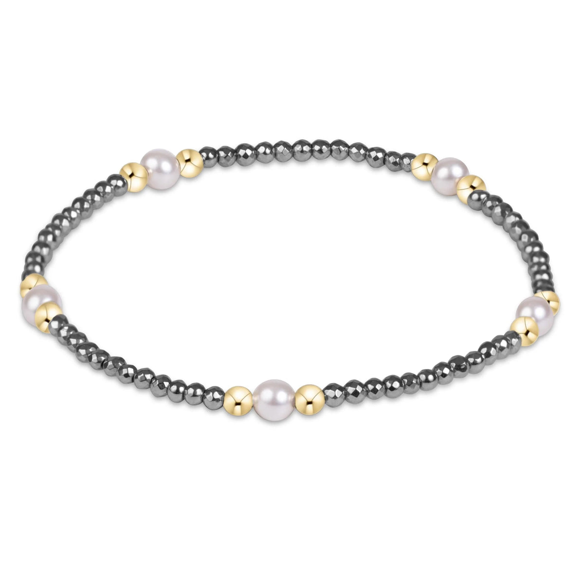 Enewton Purpose Pearl 4mm Silver Hematite Bracelet