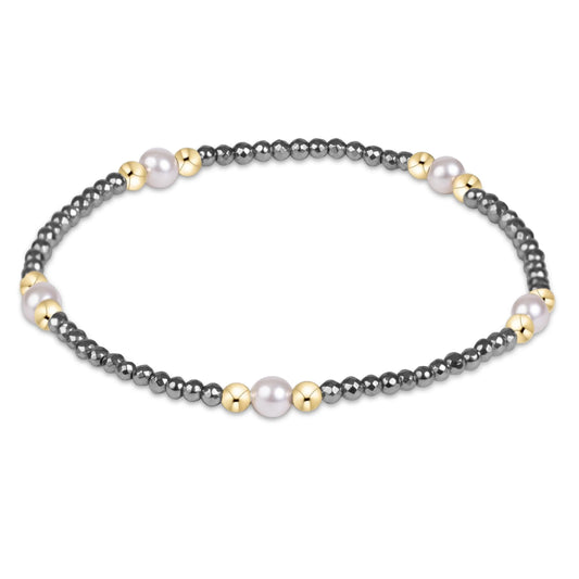 Enewton Purpose Pearl 4mm Silver Hematite Bracelet