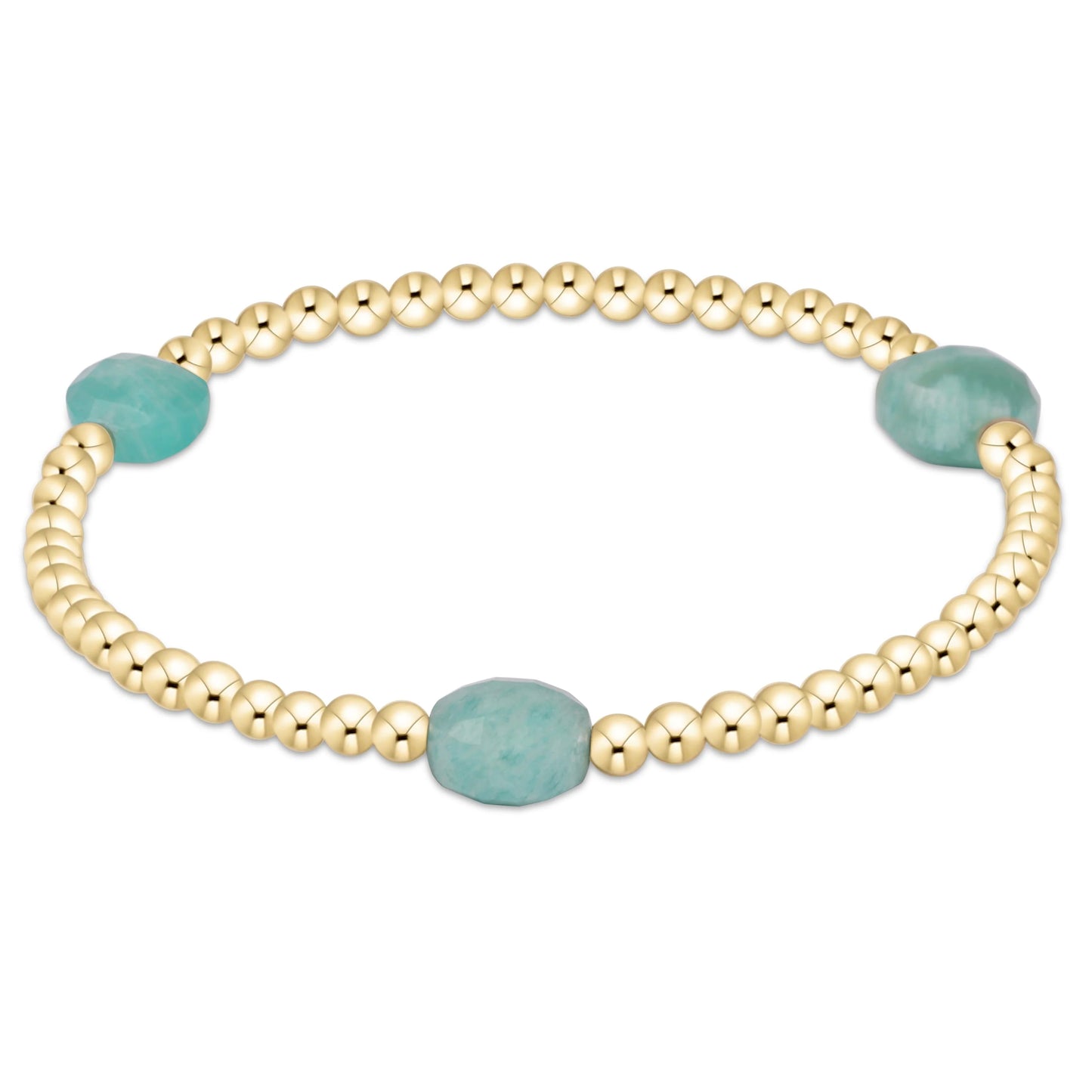 Enewton Admire Gem 3mm Gold  Bracelet- Amazonite