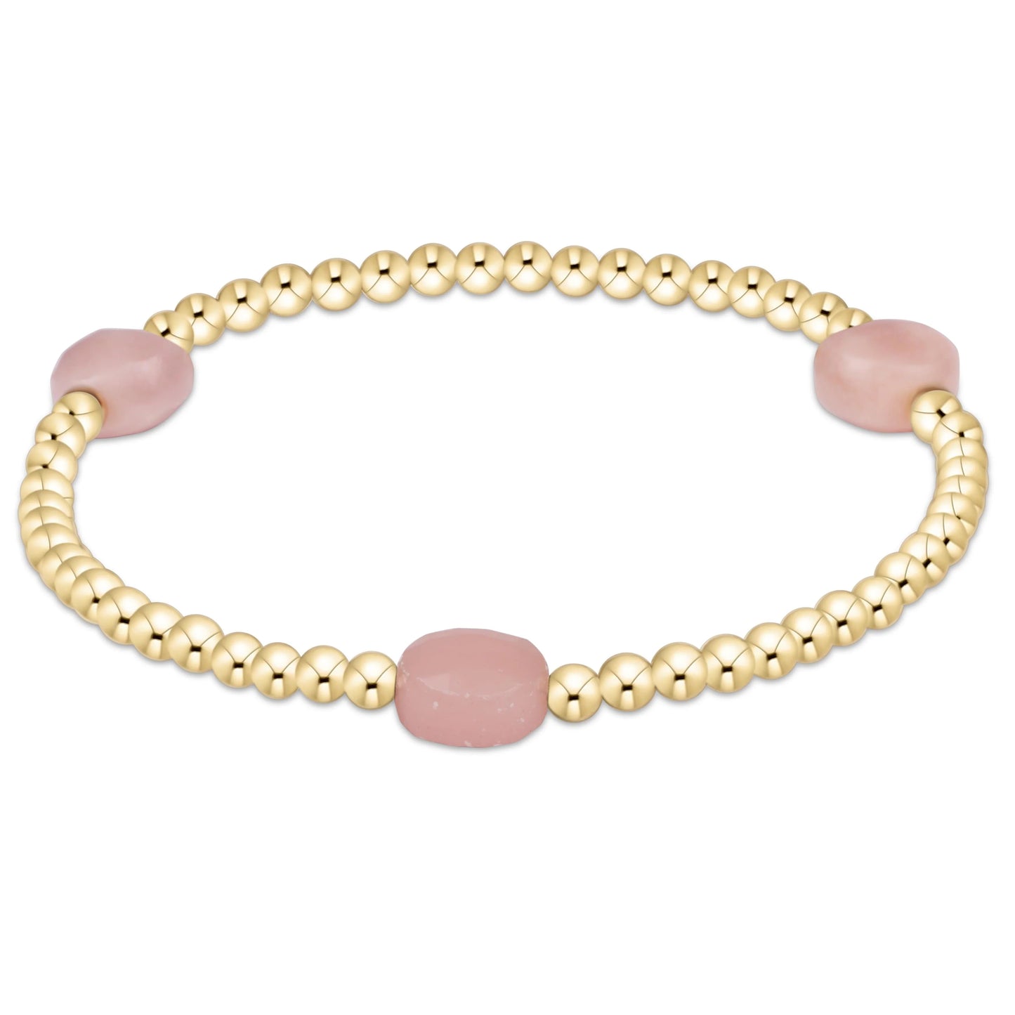 Enewton Admire Gem 3mm Gold  Bracelet - Pink Opal