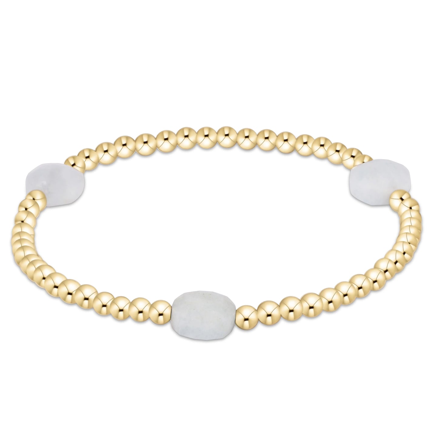 Enewton Admire Gem 3mm Gold  Bracelet - Aquamarine