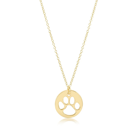 Enewton 16" Necklace Gold - Paw Print Gold Disc