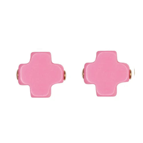 enewton Signature Cross Stud - Bright Pink