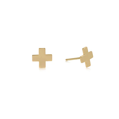 enewton Signature Cross Gold Stud Earrings